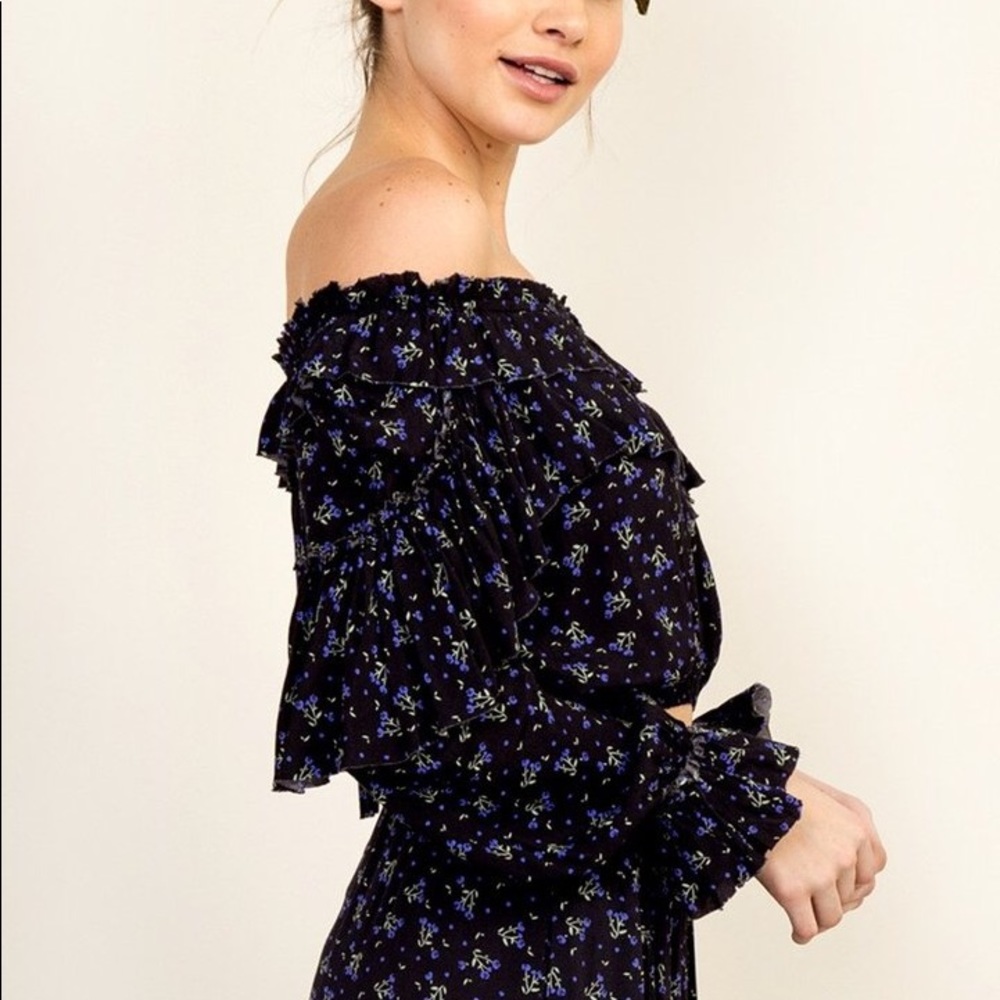 Silver Moon Ruffle Top Matching Set - Picture 2 of 2